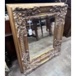 A Victorian style rectangular gilt composition wall mirror, width 81cm, height 92cm
