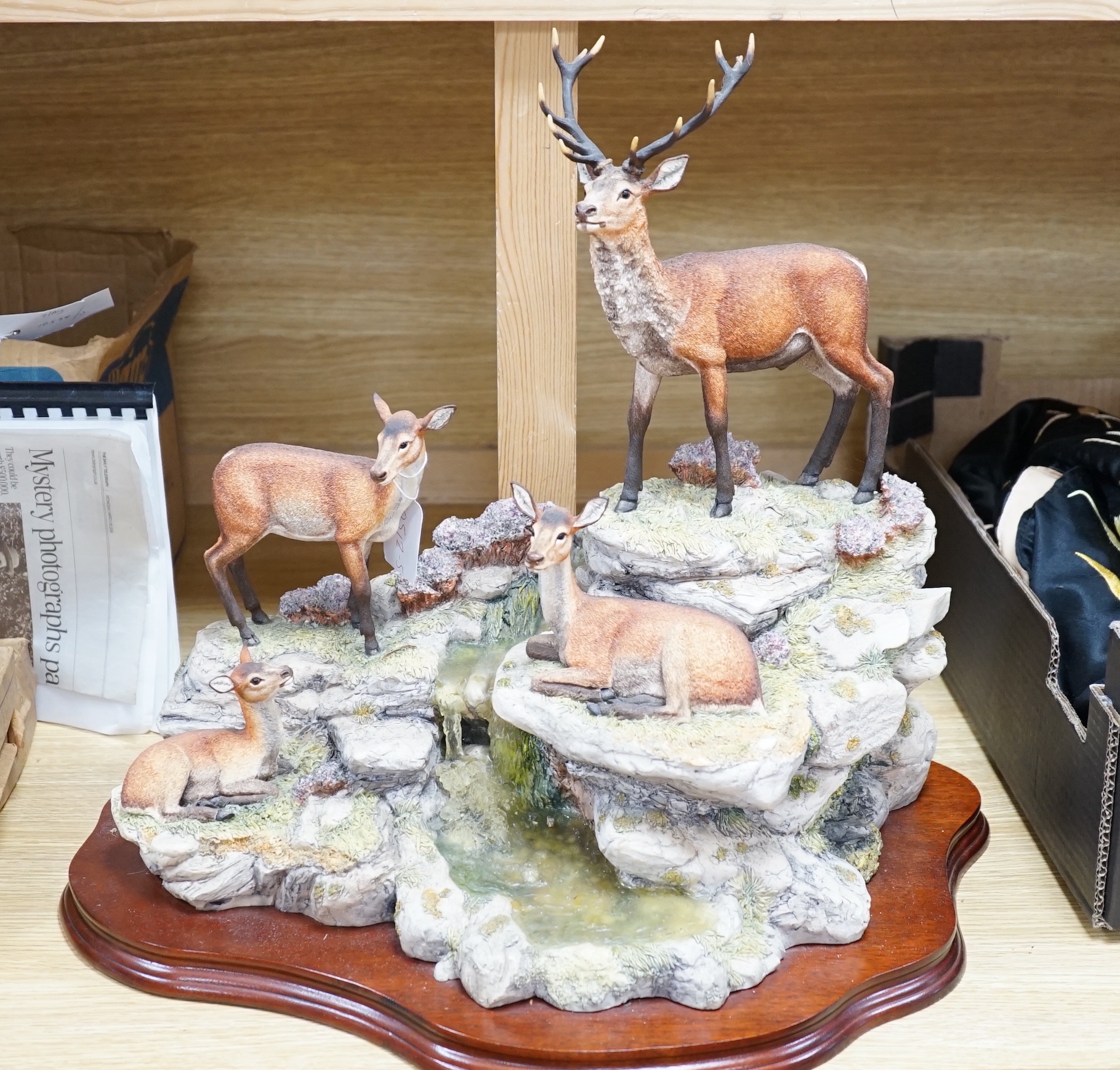 A Border Fine Arts group ‘Monarch of Glen Mhor’, 43cm including stand