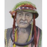 W.R. Earthrowl (Modern British), watercolour, Study of an elder, signed, 46 x 37cm