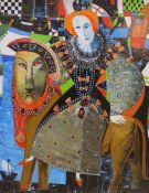 § § Manuka Mikeladze (Georgian b.1959), contemporary abstract oil on canvas, 'Elizabeth I and