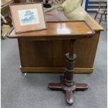 A Victorian Carters Patent mahogany adjustable reading table, bears engraved brass plaque “This