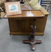 A Victorian Carters Patent mahogany adjustable reading table, bears engraved brass plaque “This