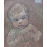 Horace Mann Livens (1862-1936), oil on canvas, Study of an infant, initialled, 37 x 30cm