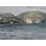 Charles Edward Dixon (1872-1934), watercolour, Harbour off Gourock, signed, inscribed and dated 26.