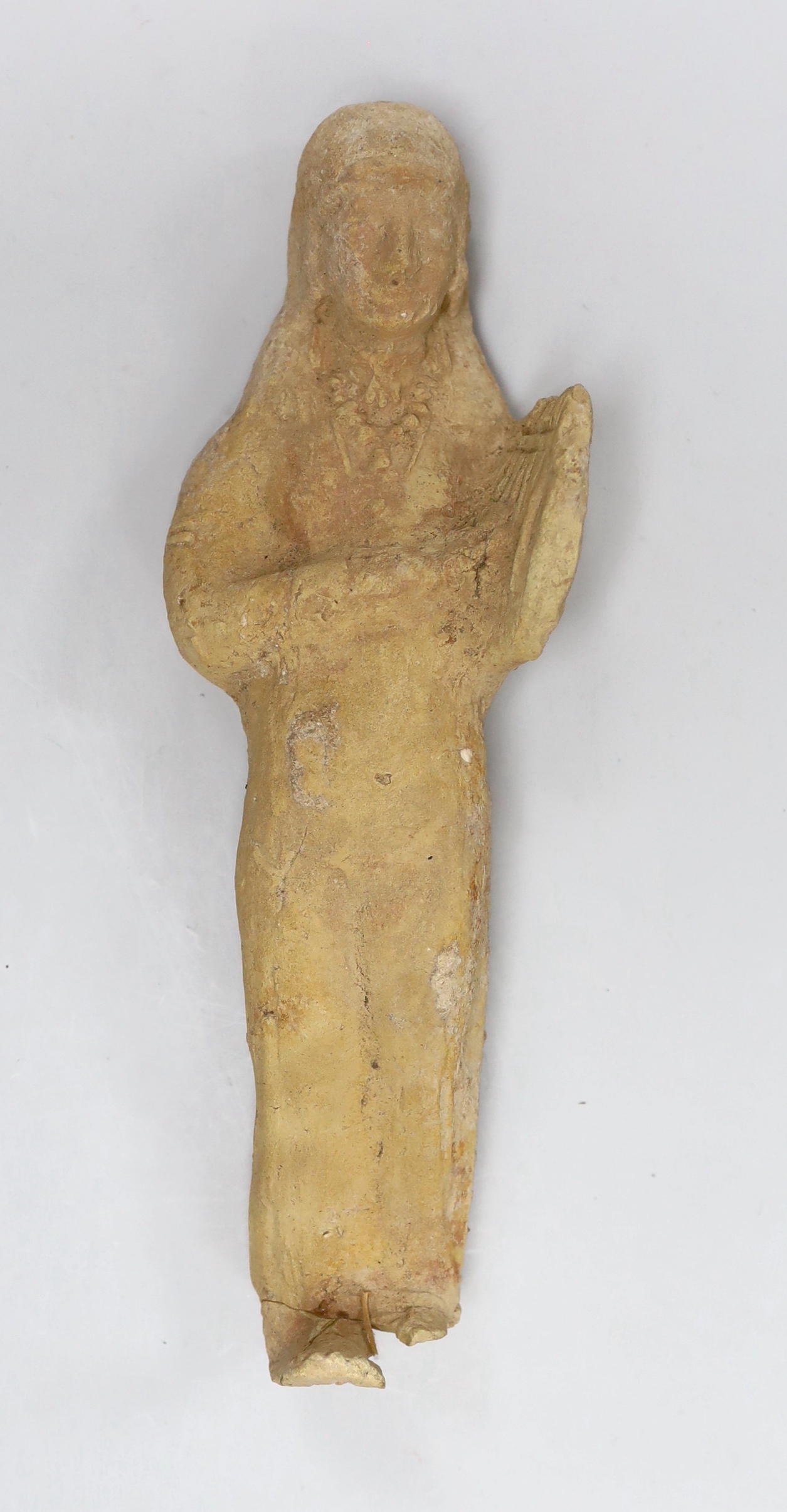 A Cypro-Archaic terracotta figure of a worshipper playing a lyre, c.600-500BC, 27.4cm, together with - Image 3 of 5