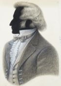 20th century crayon and white drawings of composers, and related prints, approx. 27x18cm