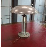 A Deco style chrome and lucite table lamp, approximately 42cm high