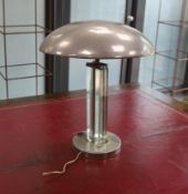 A Deco style chrome and lucite table lamp, approximately 42cm high