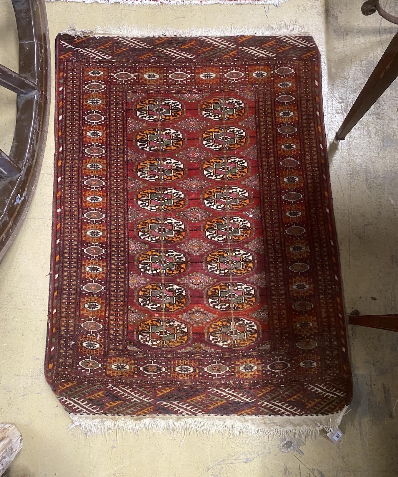 A North West Persian rug and a Bokhara rug, larger 114 x 84cm - Image 5 of 8