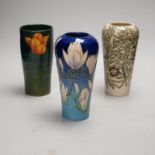Sally Tuffin for Dennis China Works - three floral design vases, 20cm