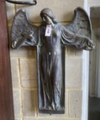 A painted composition angel wall applique, height 70cm