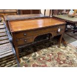 A George III style mahogany kneehole dressing table, width 120cm, depth 55cm, height 77cm