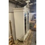 A Victorian style painted mirrored armoire, width 122cm, depth 63cm, height 238cm