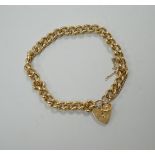 A 9ct gold curblink bracelet, with padlock clasp, 16.4 grams