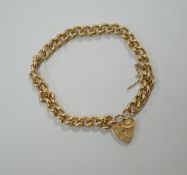 A 9ct gold curblink bracelet, with padlock clasp, 16.4 grams