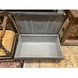 A UANDI vintage airtight steel uniform case, width 85cm, depth 52cm, height 28cm