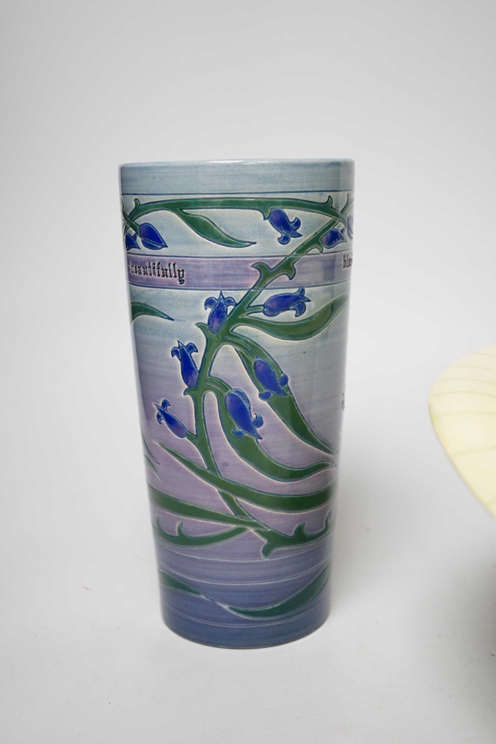 Two Sally Tuffin for Dennis China Works vases including one decorated with bluebells, the largest - Image 5 of 7