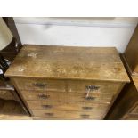 An Edwardian oak chest of drawers, width 105cm, depth 48cm, height 106cm