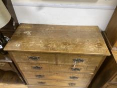 An Edwardian oak chest of drawers, width 105cm, depth 48cm, height 106cm
