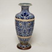 A Doulton Lambeth stoneware vase, by Emily E Stomer, dated 1882, 25cm