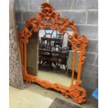 A Victorian style painted composition overmantel mirror, width 155cm, height 174cm
