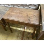 A George III mahogany two drawer side table, width 78cm, depth 44cm, height 73cm
