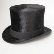 A boxed, Lincoln Bennett, Saville Street, Piccadilly, black silk top hat,