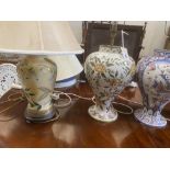 Four modern pottery and porcelain table lamps, largest height 40cm