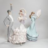 A Lladro centrepiece of two Spanish dancers, ‘A Passionate Dance’, boxed, together with another