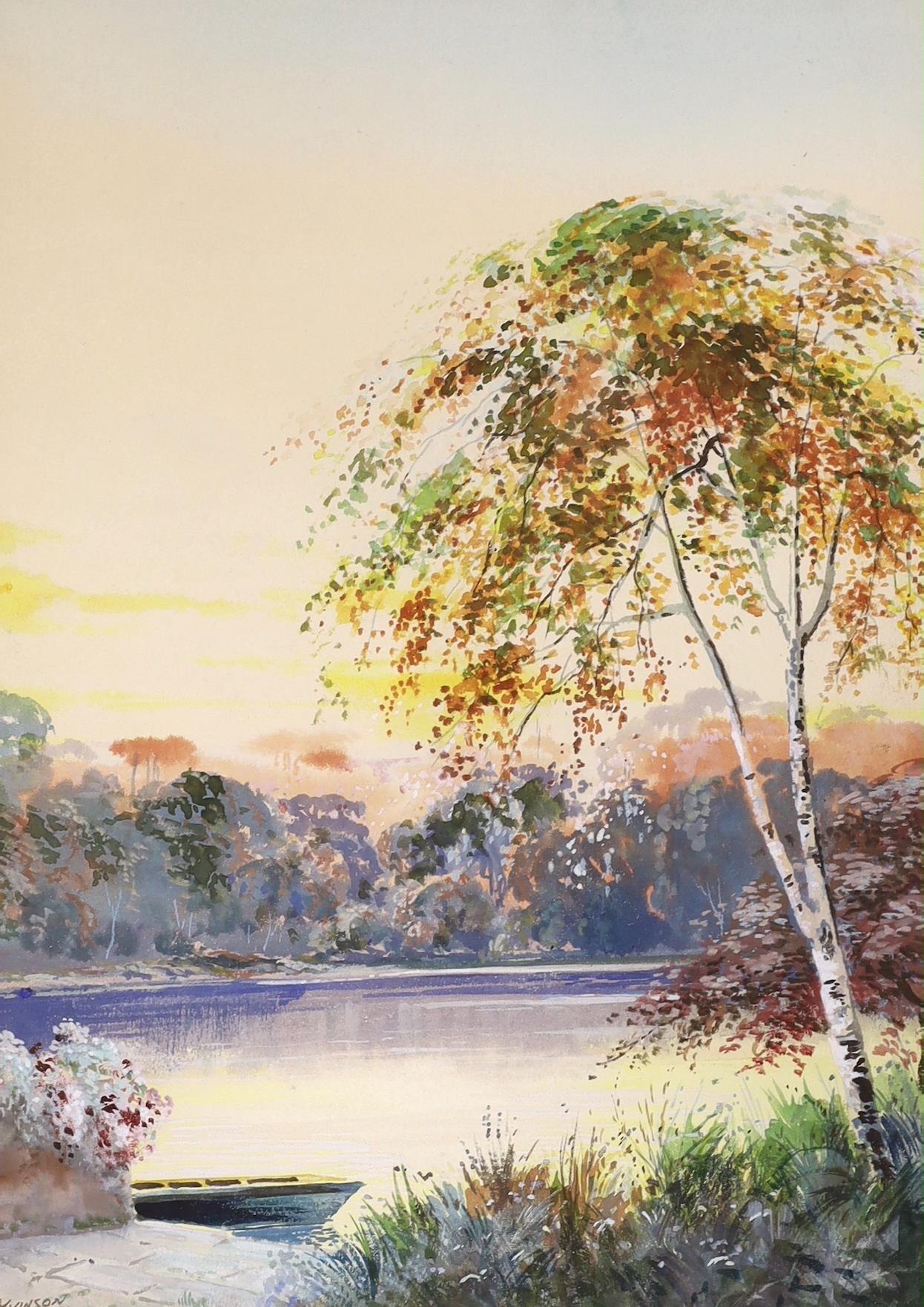 T. W. Atkinson (1942), mid 20th century set of three watercolours, Eastern landscapes with figures - Image 4 of 4