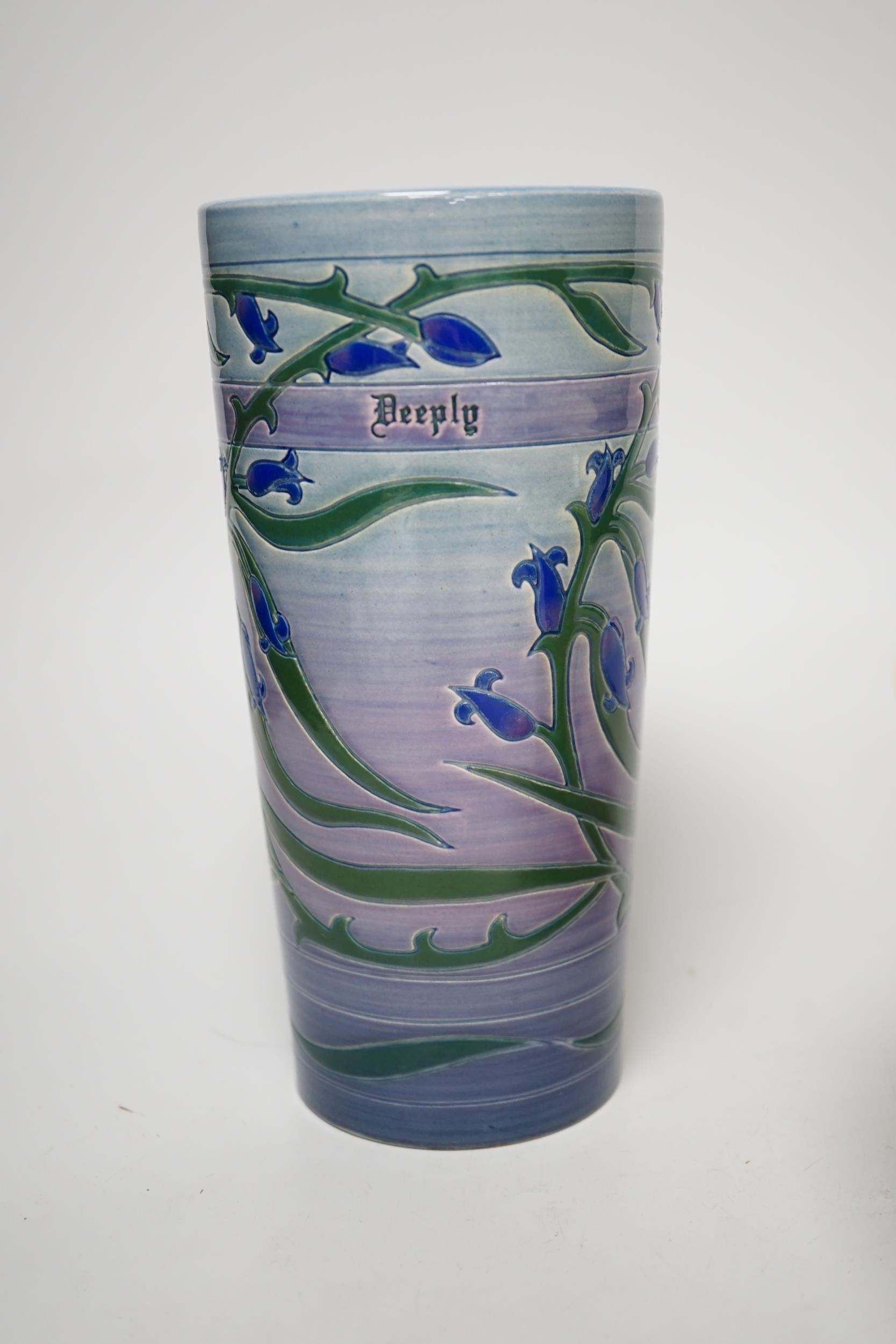 Two Sally Tuffin for Dennis China Works vases including one decorated with bluebells, the largest - Image 3 of 7