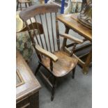 A Victorian elm and beech Windsor comb back armchair, width 52cm, depth 42cm, height 108cm