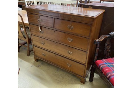 A George III mahogany five drawer chest, width 110cm, depth 51cm, height 105cm - Image 1 of 2