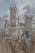 19th Century English School, two watercolours, 'Borghetto 1880', 21 x 15cm and a View of a figure on