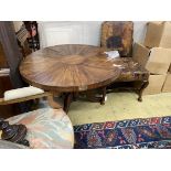 A Victorian circular mahogany breakfast table, cut down, diameter 102cm, height 62cm