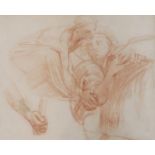 Alfred George Stevens (1817-1875), sanguine chalk, Figural study, 30 x 24cm