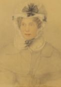 Attributed to George Richmond RA (1809-1896), pencil and watercolour on paper, Portrait of a lady in