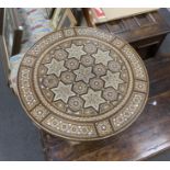 A circular Moorish inlaid occasional table, diameter 41cm, height 52cm