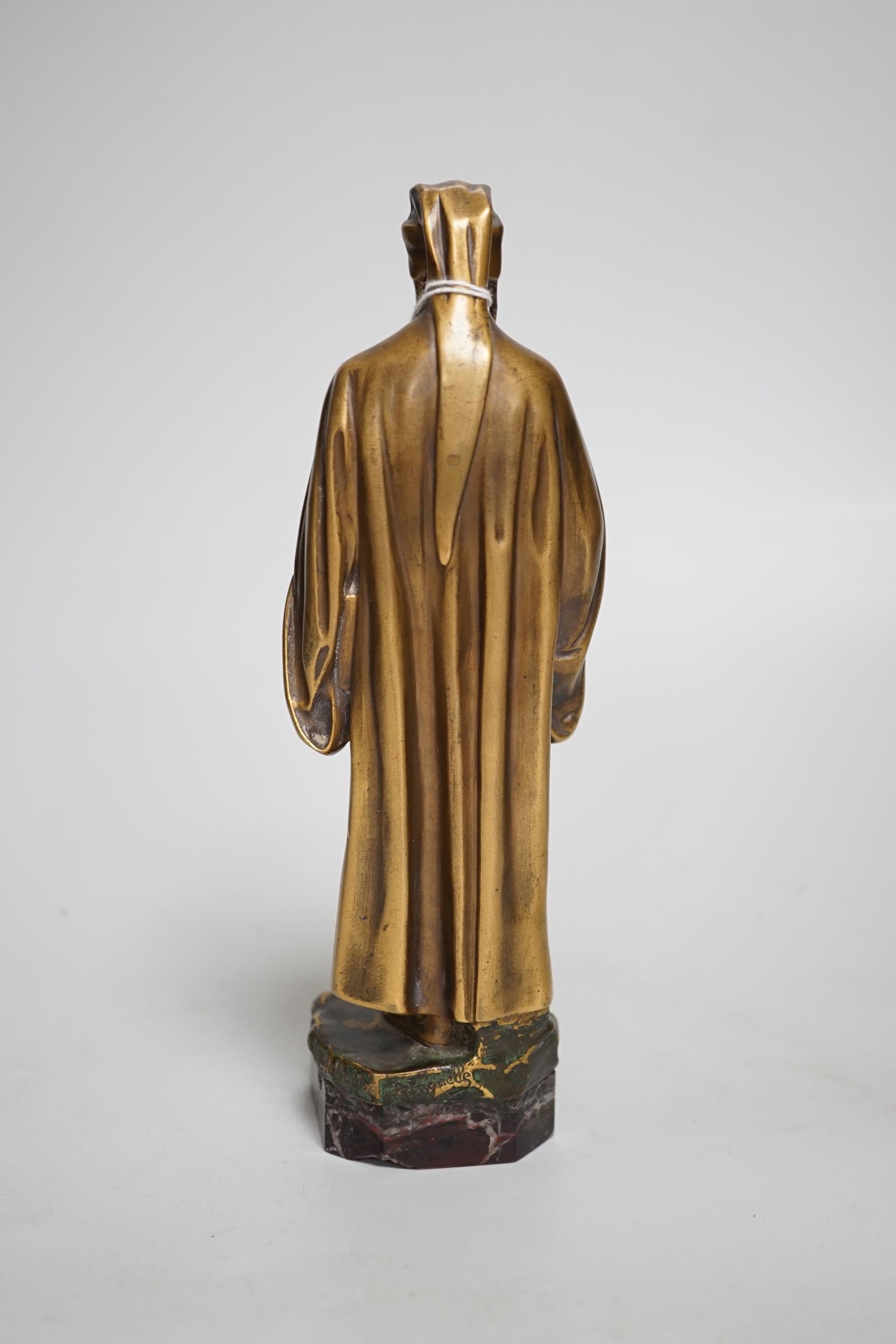 A. Faguelle. A bronze and ivory figure of Dante, c.1900, foundry Susse Frere Ed. Paris, 21cm high. - Image 2 of 5