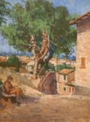 Walter Percy Woodington (1916-2000), impressionist oil on canvas, Sarnano, Italy, signed,