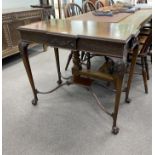 An Edwardian Chippendale revival mahogany centre table, width 90cm, depth 48cm, height 76cm