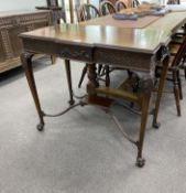 An Edwardian Chippendale revival mahogany centre table, width 90cm, depth 48cm, height 76cm