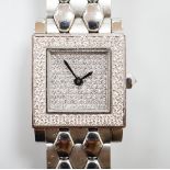 A lady's stainless steel Barthelay 'Les Sloanes' diamond set quartz wrist watch, no box or papers.