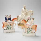 A pair of Staffordshire 'market' groups and General Sir Redvers Buller (3) 30cm