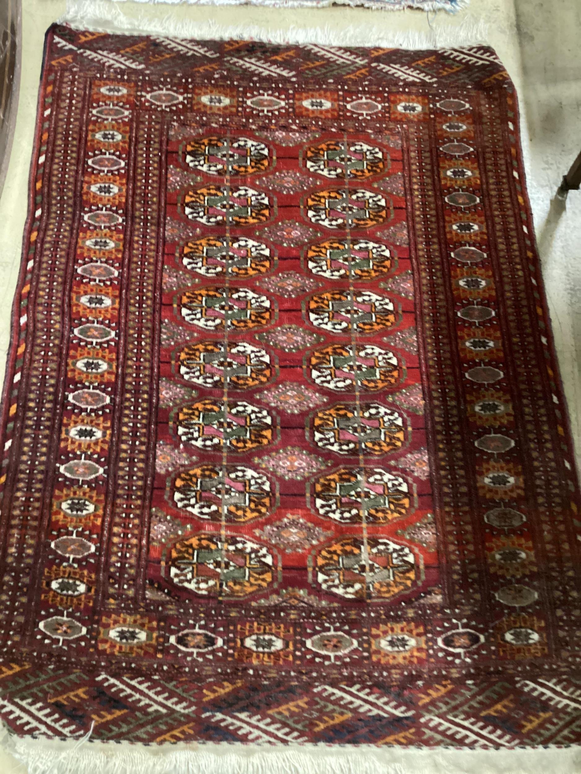 A North West Persian rug and a Bokhara rug, larger 114 x 84cm - Image 6 of 8