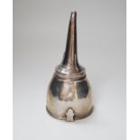 A George III silver wine funnel, makers marks rubbed, London 1801, 16cm, 126 grams