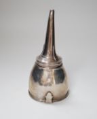 A George III silver wine funnel, makers marks rubbed, London 1801, 16cm, 126 grams
