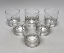 A set of six lead crystal whisky glasses, all with polished pontils, 9cm high