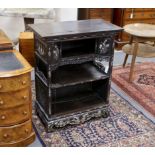 A Japanese mother of pearl inlaid ebonised side cabinet, width 76cm, depth 41cm, height 94cm