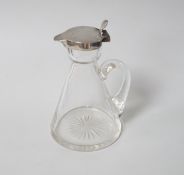 An Edwardian silver mounted cut glass whisky tot, Birmingham 1908, 11cm